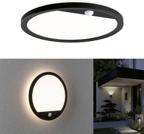Paulmann Lamina PIR 94664 LED-Außenwandleuchte mit Bewegungsmelder 15W Schwarz
