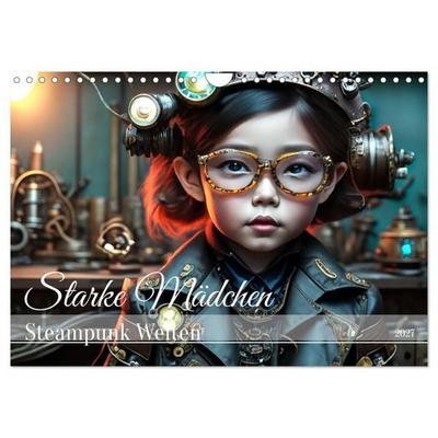 Starke Mädchen - Steampunk Welten (Wandkalender 2027 DIN A4 quer), CALVENDO Monatskalender