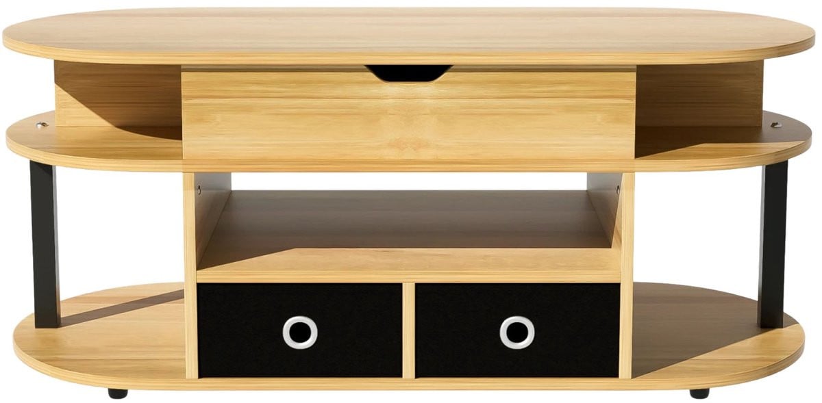 Happiq Salontafel met Liftmechanisme en Opbergruimte – Beige