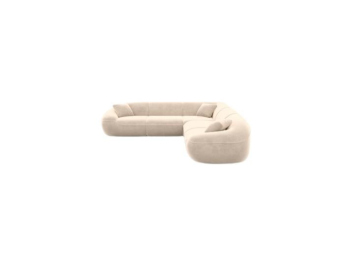 5-Sitzer Design Ecksofa „Novara“ mit Samtbezug Samtbezug Cream BLOOMINGLOFT Collection