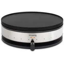 H.Koenig KREP56 Crêpes, Mini, Pancakes, Thermostat bis 230 ° verstellbar, Antihaftbeschichtung, 1500 W, Schwarz