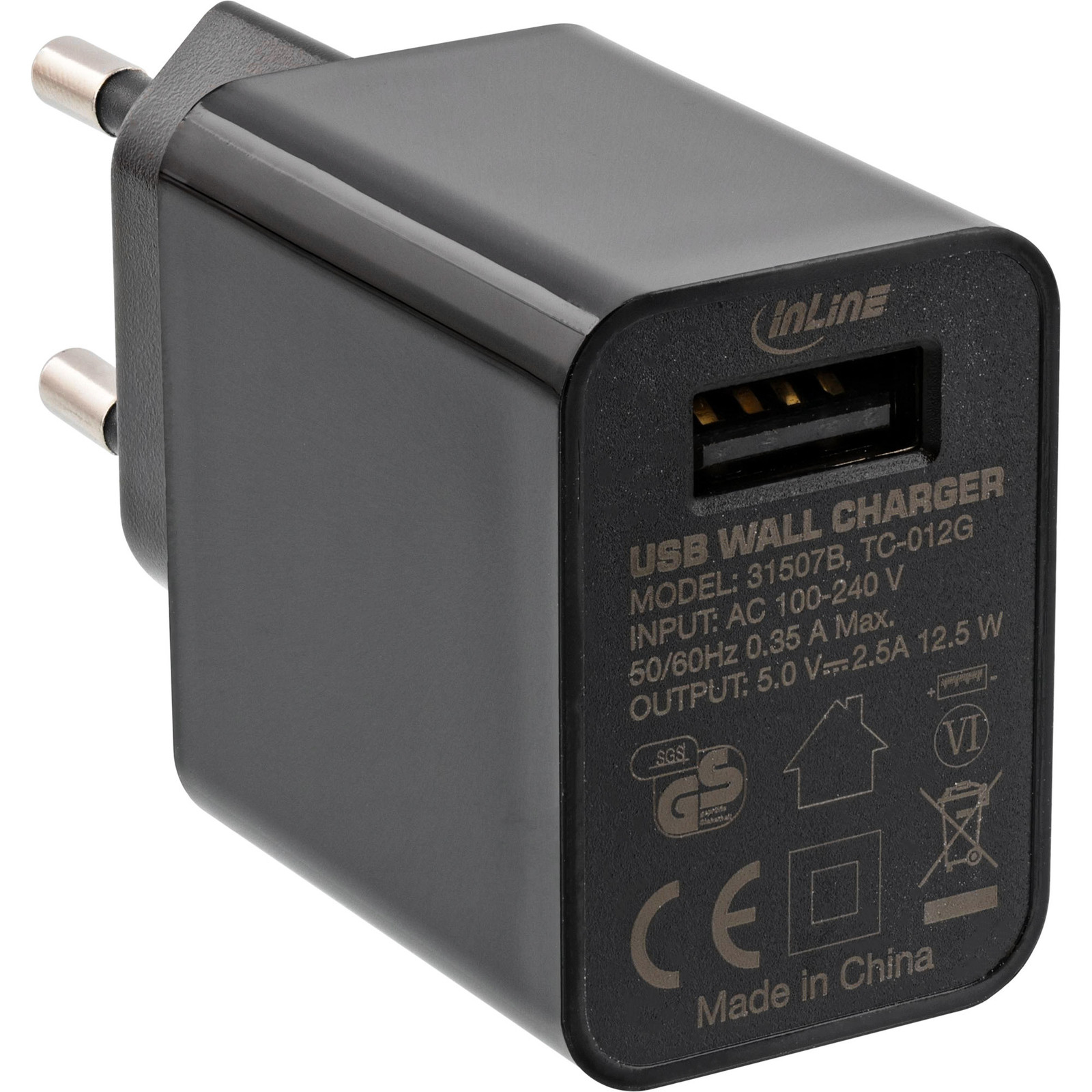InLine 31507B Interne AC Adapter 5V Zwart