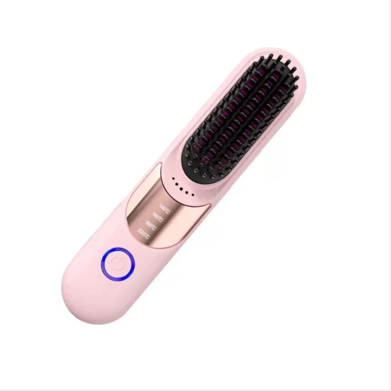 INF Kabelloser 2-in-1 Haarglätter & Lockenstab - Tragbar, Wiederaufladbar, Anti-Verbrühung Rosa
