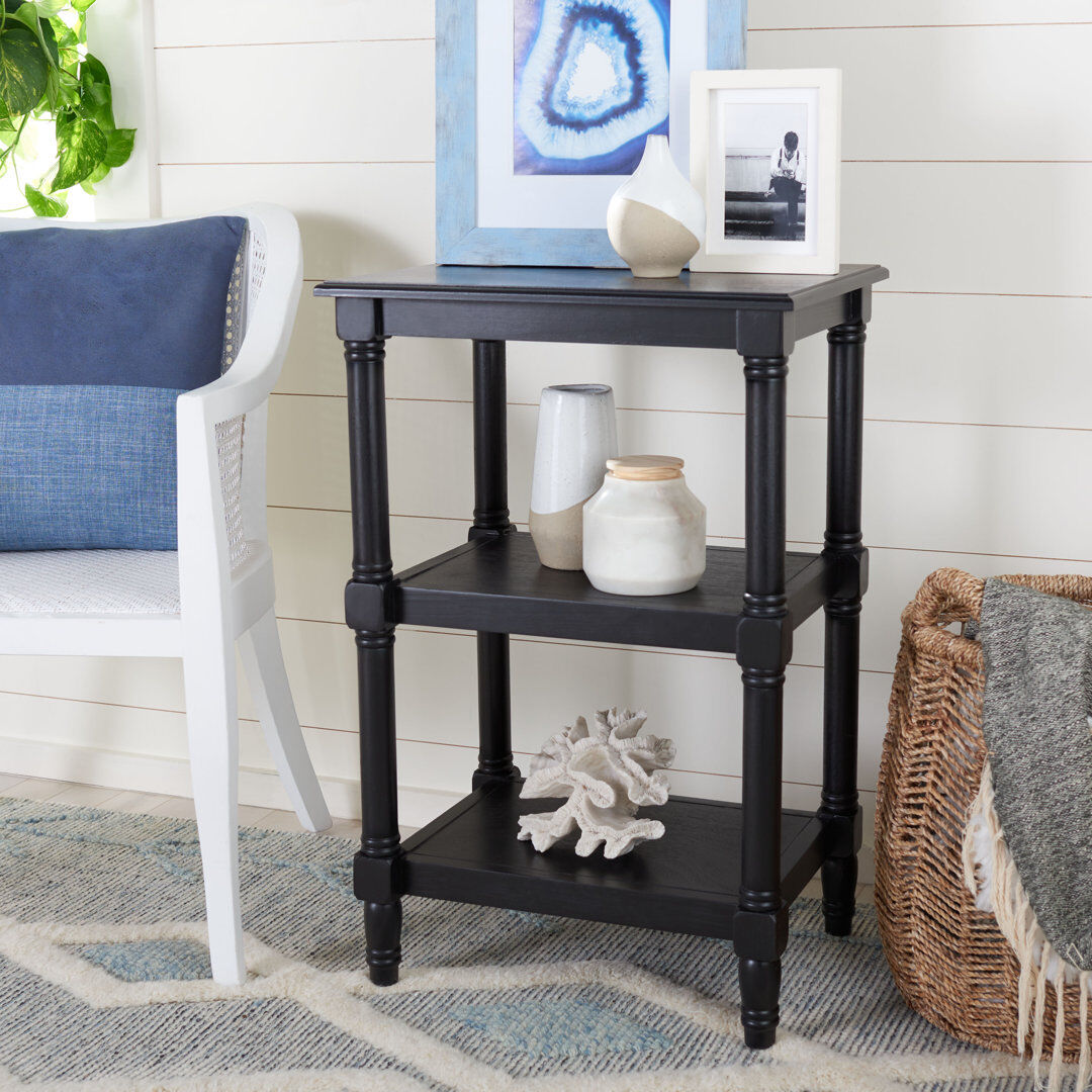 Canora Grey Four Leg Rectangular Side Table Black 76.2cm H X 50.17cm W X 38.1cm D