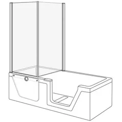 Duscholux Step-In Pure 2 Badewannenflügel.. - Duschkabinen-Faltwand