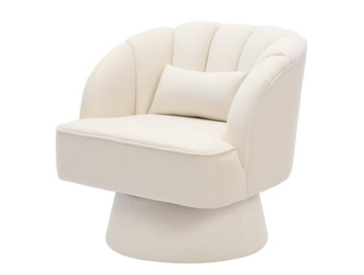 IDEALHOUSE Loungesessel Gepolstert, 360°Drehbare Einzelstuhl, Lounge Sessel Samt Sessel Mit Rückenlehne&Wolkenweicher Polsterung, Velours Esszimmerstuhl, Modern Polsterstuhl Für Wohnzimmer Büro