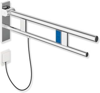 Hewi System 900 Stützklappgriff 900.50.20240 Ausladung 900 mm, Edelstahl verchromt, links, E-Spülauslösung