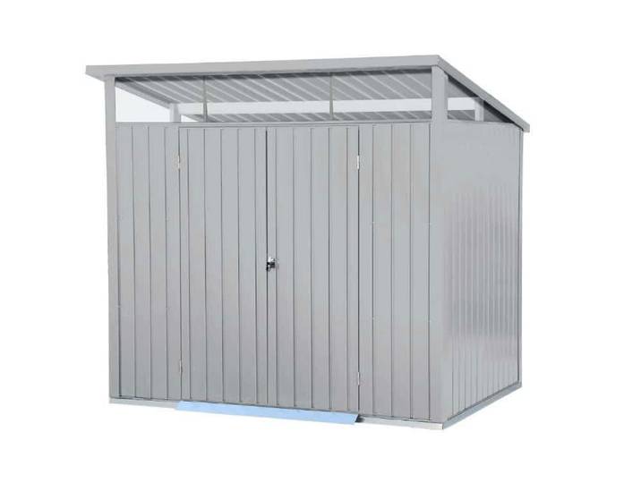 Gartenhaus VCM Metall Gerätehaus 249x231 Gartenhaus Flügeltür , silber, Gartenhäuser, Gartenhaus