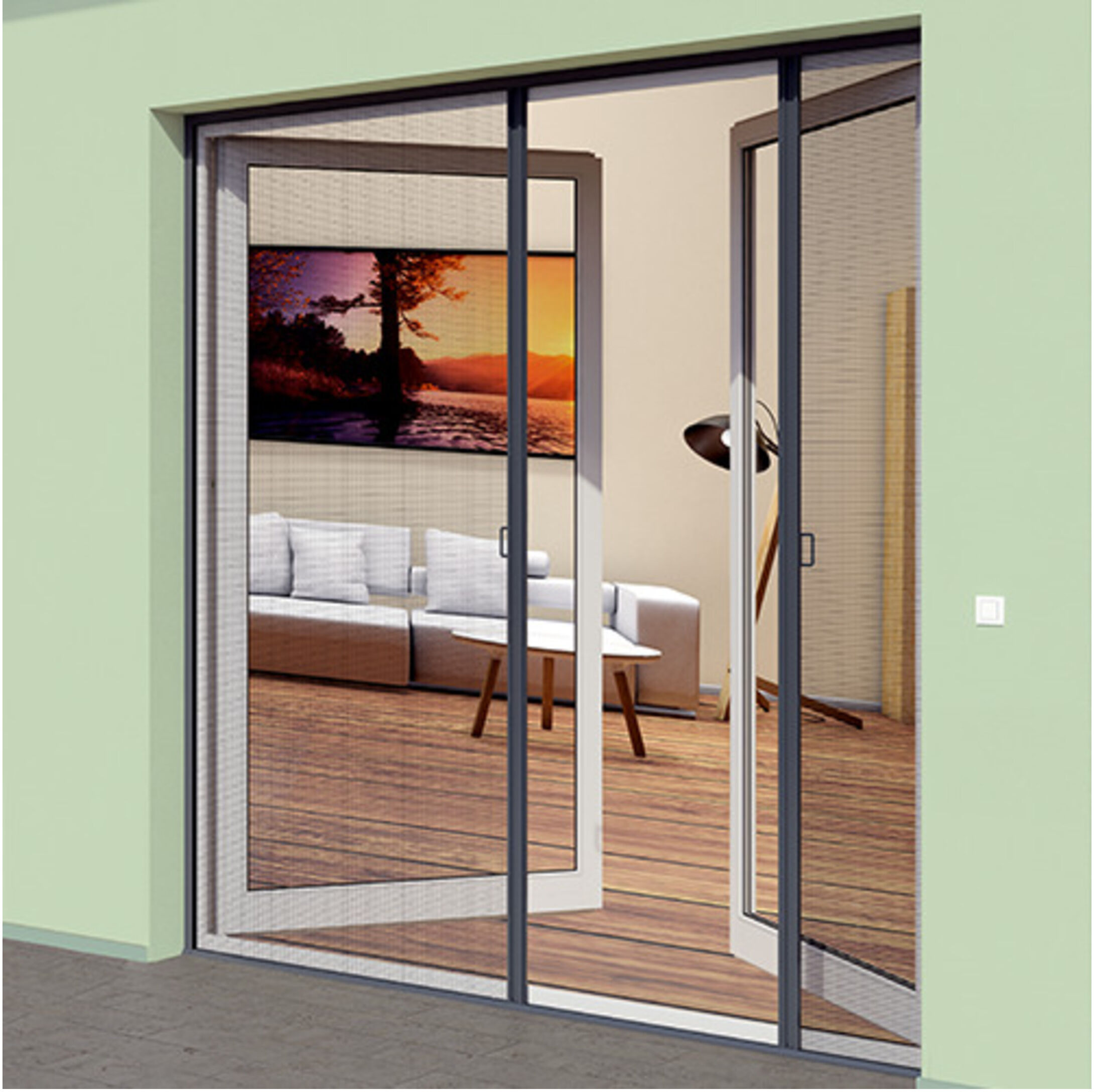 WIP Insektenschutz Plissee-Doppeltür, 240 x 240 cm