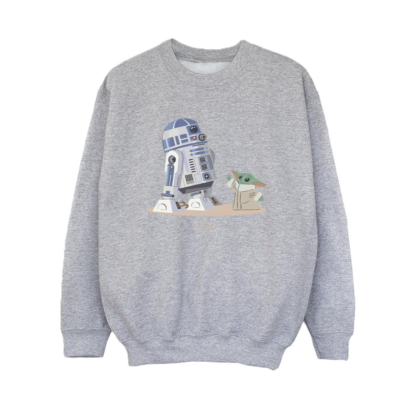 Star Wars Jongens The Mandalorian R2D2 en Grogu Sweatshirt (Sportgrijs)