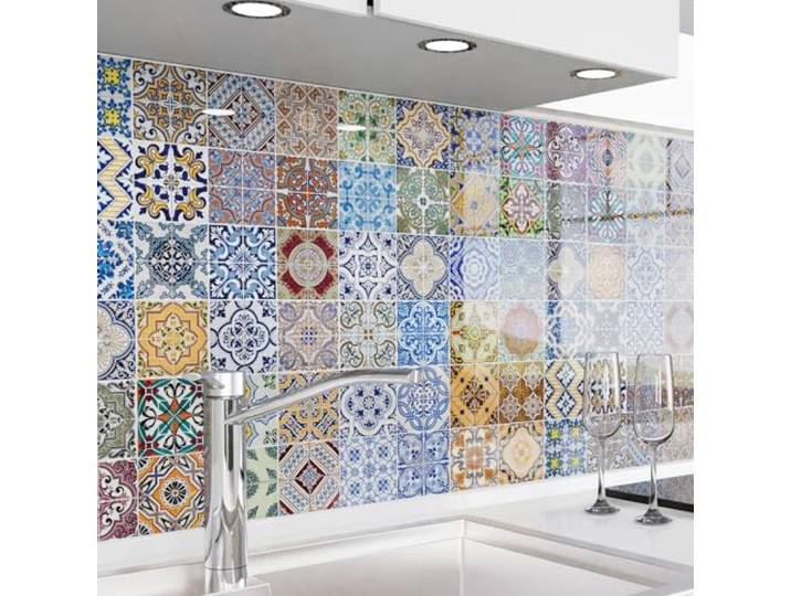 danario Küchenrückwand selbstklebend, Glasoptik 0,8 mm - Spritzschutz Küche Die smarte Alternative zu Glas. Nur bei uns: Ablösbar & mieterfreundlich. Überbrückt Fliesen