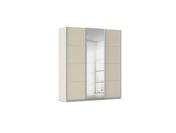 Rauch Möbel KULMBACH, Schwebetürenschrank, Farbe Beige, Breite 203 cm Kleiderschrank mit Schwebetüren, Schiebetüren, 3-türig, mit Spiegel, Zubehör Basic, Schlafzimmer, Jugendzimmer, Garderobe