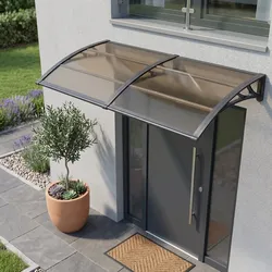 Vordach Mellerud 240x80 cm Schwarz/Braun [en.casa]