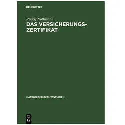 Nothmann:Das Versicherungs-Zertifikat, Fachbücher von Rudolf Nothmann