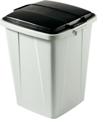 Wertstoff-Sammelbehälter, 90 l, mit Deckel, schwarz
