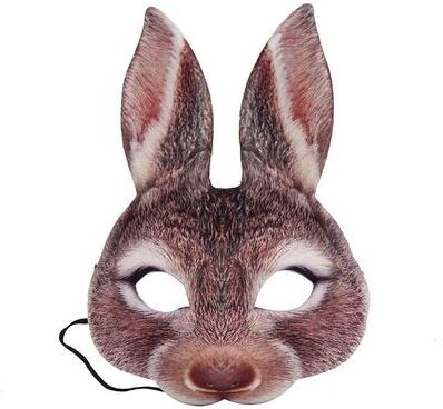Youfap Market Cartoon Rabbit Mask, Animal Mask, Cosplay Mask For Halloween, Easter, Carnival Party grey White