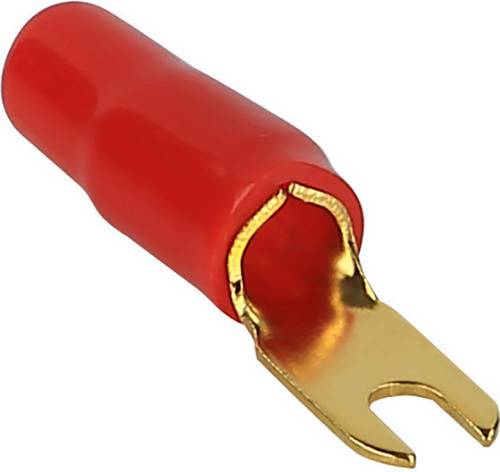 Kash Gabelkabelschuh 4mm² Loch-Ø=4mm Teilisoliert Rot