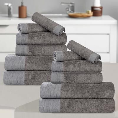 Superior Sierra Rayon From Bamboo Cotton Blend 12 Piece Bathroom Towel Set