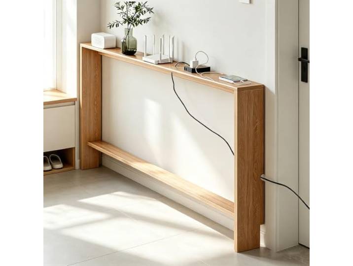 KERIVO Schmaler Beistelltisch,Konsolentisch Für Hinter Der Couch,Ablageregal Aus Massivholz Für Die Sofarückseite,Sofatisch Beistelltisch Für Flur,Eingangsbereich,Wohnzimmer,Schlafzimmer Oder Flur
