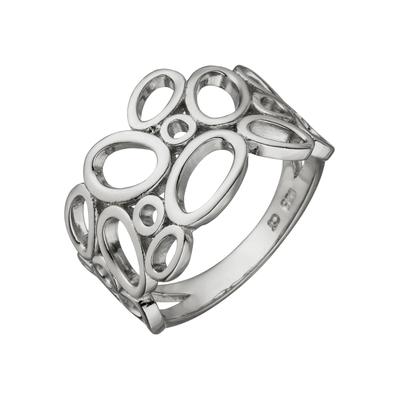 Fingerring JOBO Gr. 60, silber (silber 925), Fingerringe, Damen, 60, Silber 925 (Sterlingsilber), Fingerring, breit 925 Silber