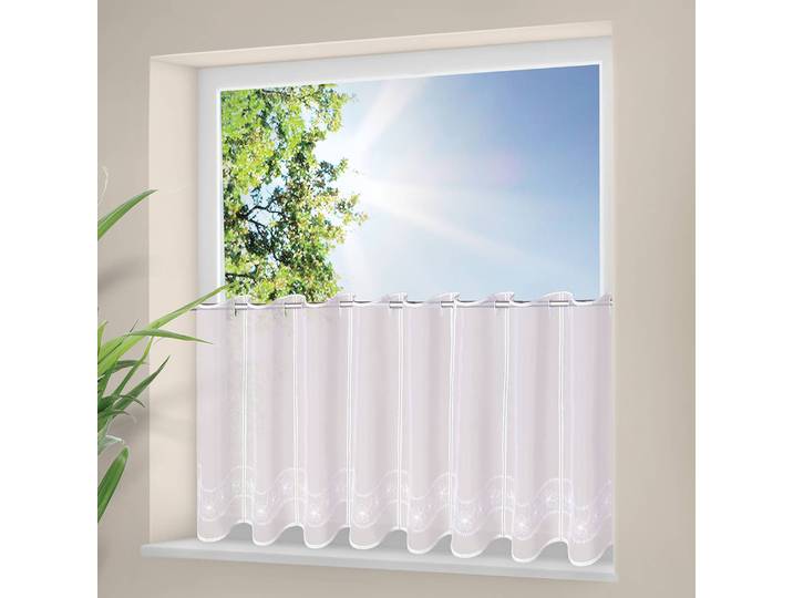 Gardine Hinrika 142 x 45cm Weiß