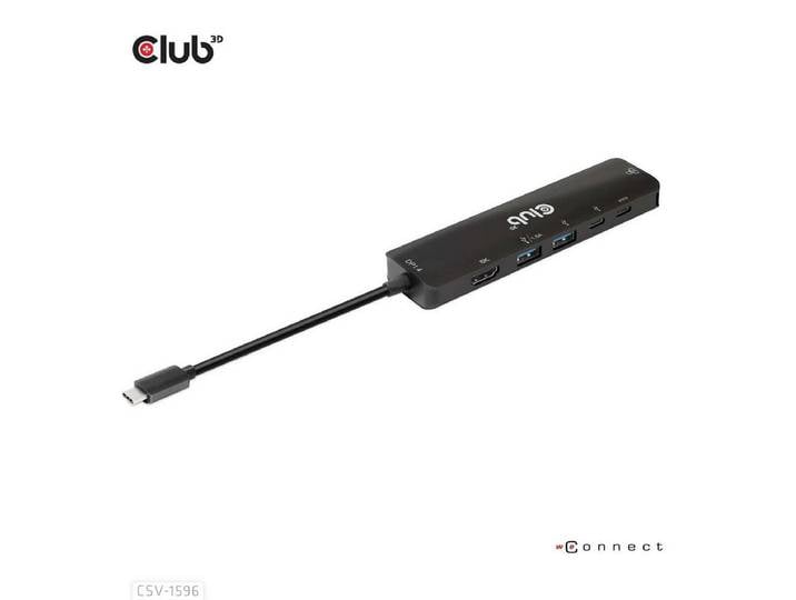 CLUB3D Laptop-Dockingstation CLUB3D USB Gen1 Type-C, 6-in-1 Hub with HDMI 8K30Hz, 2xUSB Type-A
