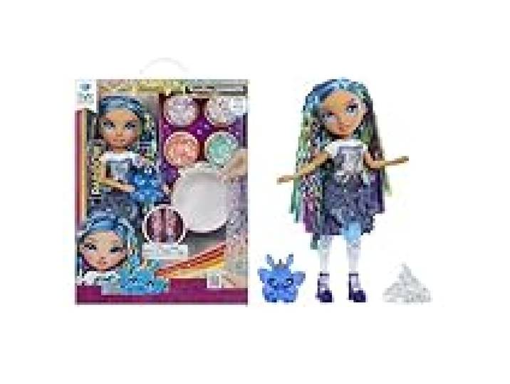 RAINBOW HIGH Rainbow Shimmers avec Slime - Skyler, Bleue - Poupée Mannequin de 28 cm, avec Un Kit de Slime et Un Lapin de Compagnie, Convient aux Enfants de 4 Ans et Plus
