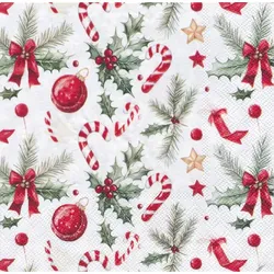 Papierservietten "Zuckerstange", 33 x 33 cm, 20 Stück