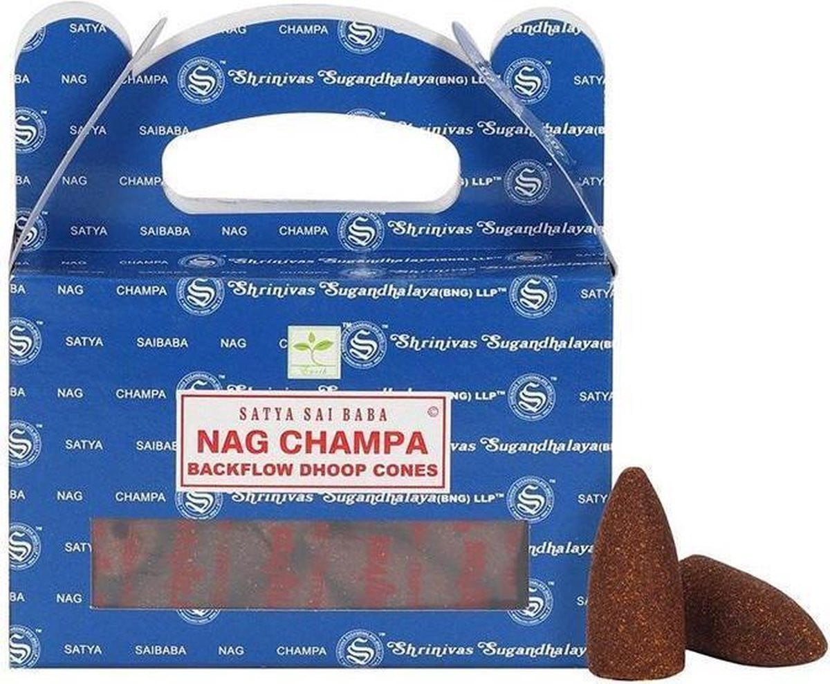 Zentana Satya Backflow Wierookkegels Nag Champa - 24 stuks