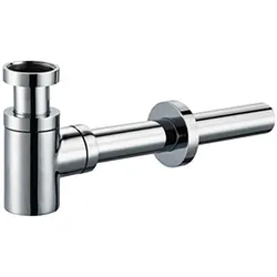 Plieger, Siphon, Design Bekersifon - 5/4 - mit 30 cm Wandrohr und Rosette - Edelstahl (5/4")