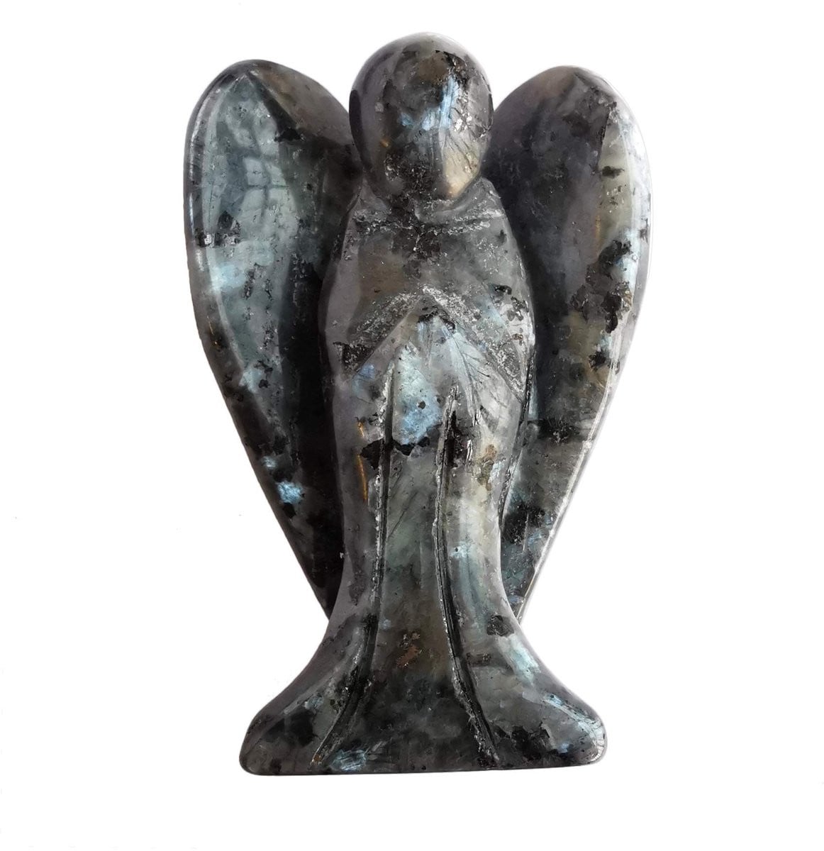 Handgesneden Labradoriet Engel Figurine van 5 cm