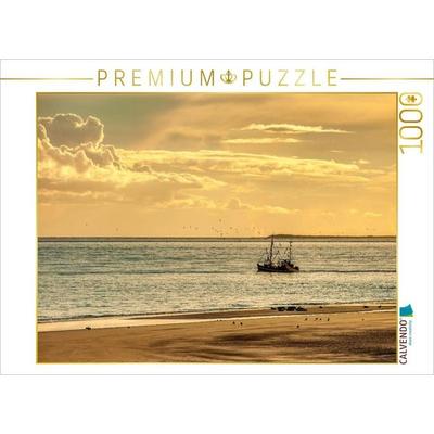 CALVENDO Puzzle Ruhige Wellen, goldene Luft | 1000 Teile Lege-Größe 64x48cm Foto-Puzzle für glückliche Stunden