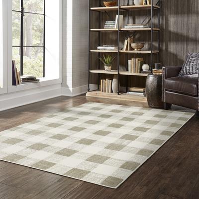 Style Haven Arwen Distressed Gingham Plaid Area Rug
