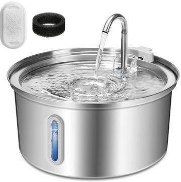 On Spot Shop Stainless Steel Cat Water Fountain, Pet Drinking Fountain With Ultra Quiet Pump, Multi Layer Filtration Systems Stainless Steel Cat Water Fountain, Pet Drinking Fountain With Ultra Quiet Pump, Multi Layer Filtration Systems
