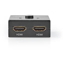 Nedis HDMI  Schalter - 3-Port port(s) - 1x HDMI Input / 2x HDMI Input - 1x HDMI Output / 2x HDMI Output - 4K@60Hz - 6 Gbps - Metall - Anthrazit
