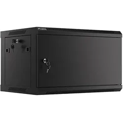 Lanberg WF01-6406-00B Rack 6U Wandmontiertes Regal (6 HE, 19 Zoll Rack), Serverschrank, Schwarz