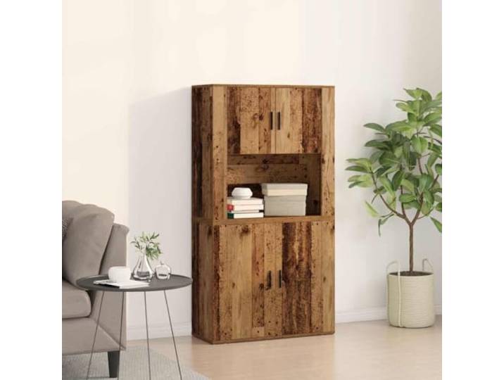 HEFZGDB Stilvolles Highboard für die Wohnungseinrichtung in Altholz - Platzsparendes Highboard zur Wandmontage aus Holzwerkstoff mit viel Stauraum - Langlebiges aus Holzwerkstoff