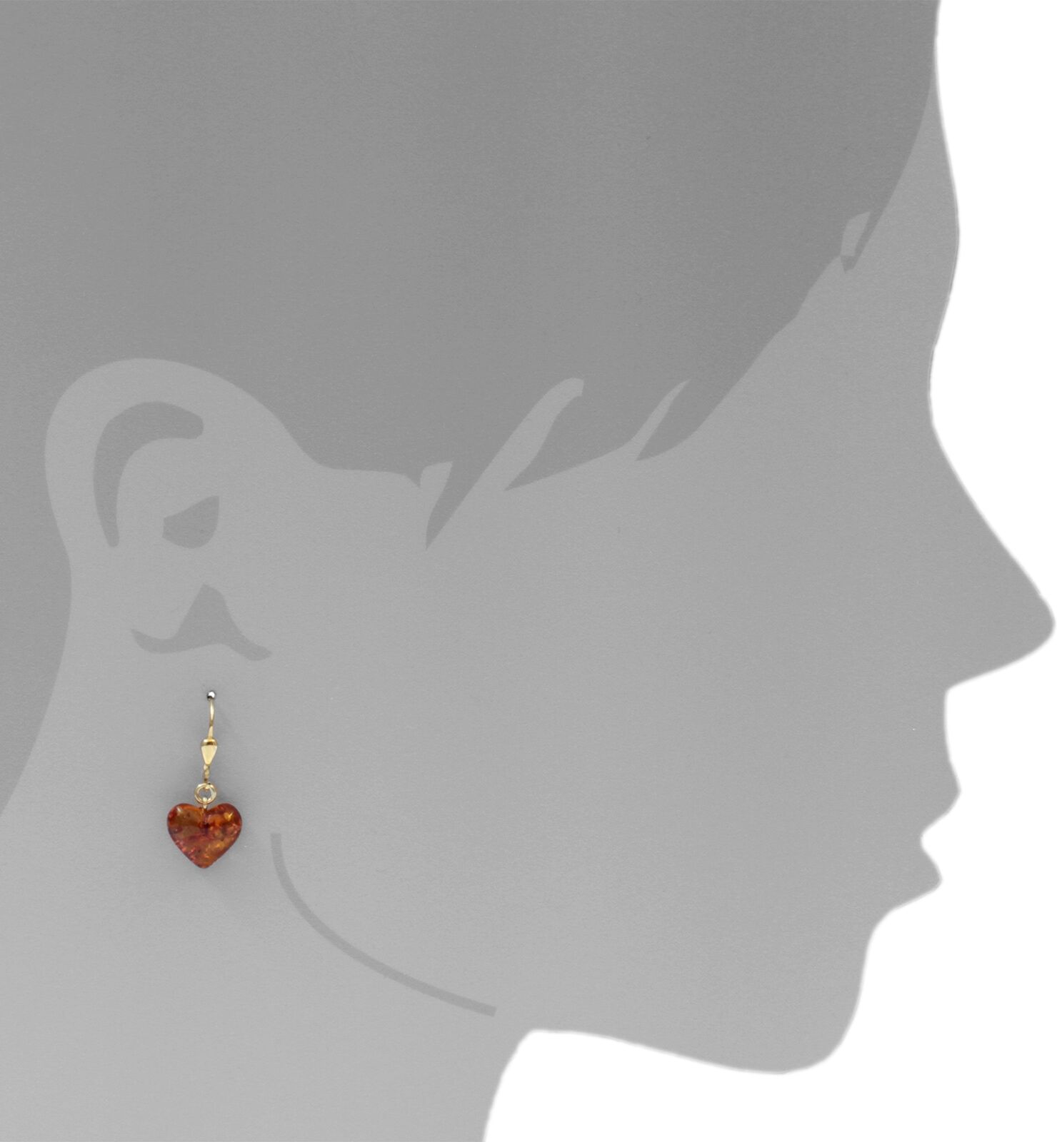 Paar Ohrhänger OSTSEE-SCHMUCK "Ostsee-Schmuck Ohrhänger Herz 11 mm Ohrhänger Herz 11 mm", gelb (weiß, neutral), Ohrringe, Damen, 28 x 11mm, Gelbgold 333, Paar Ohrhänger
