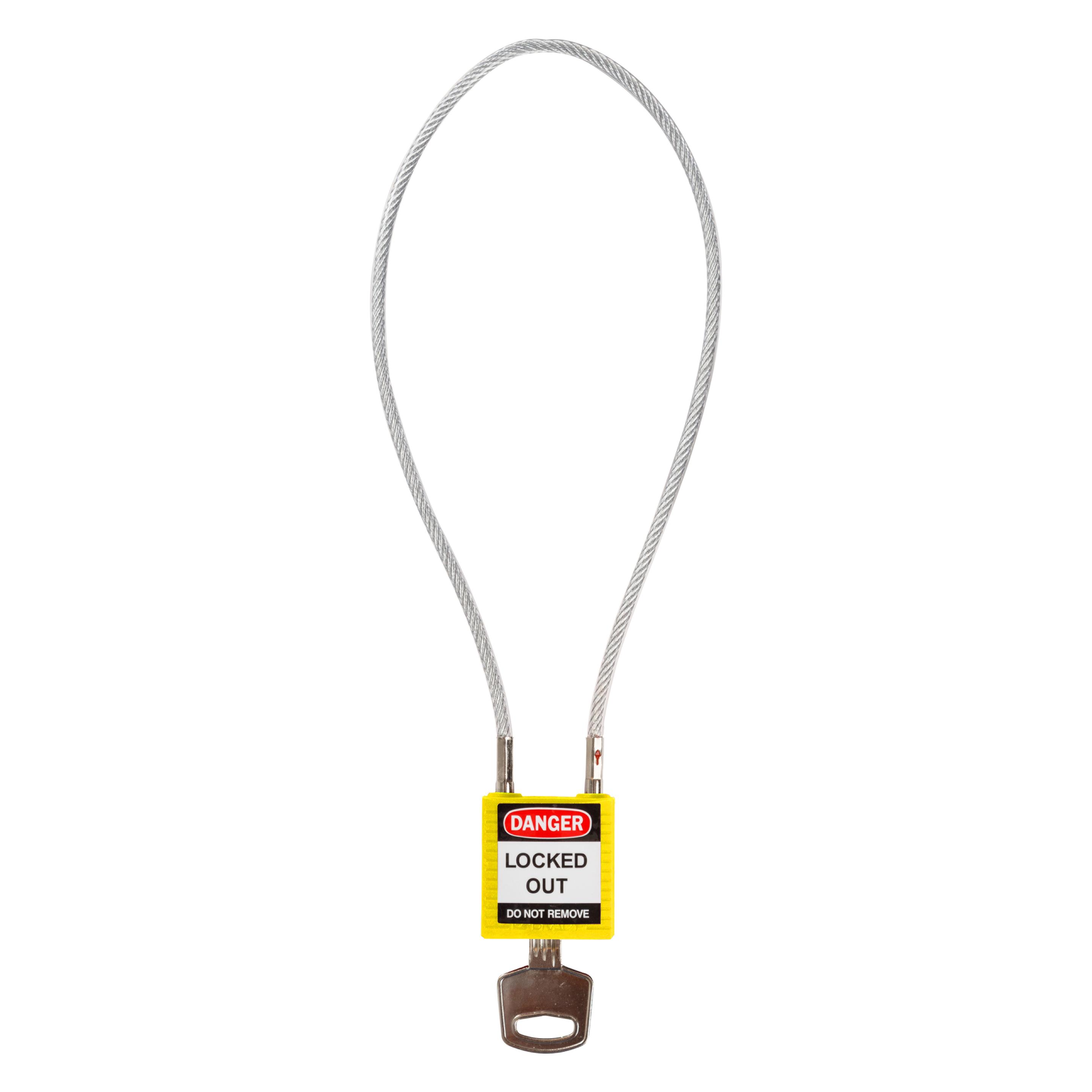 Brady SafetyPadlocks-CompactCable Keyed Yellow (146125)