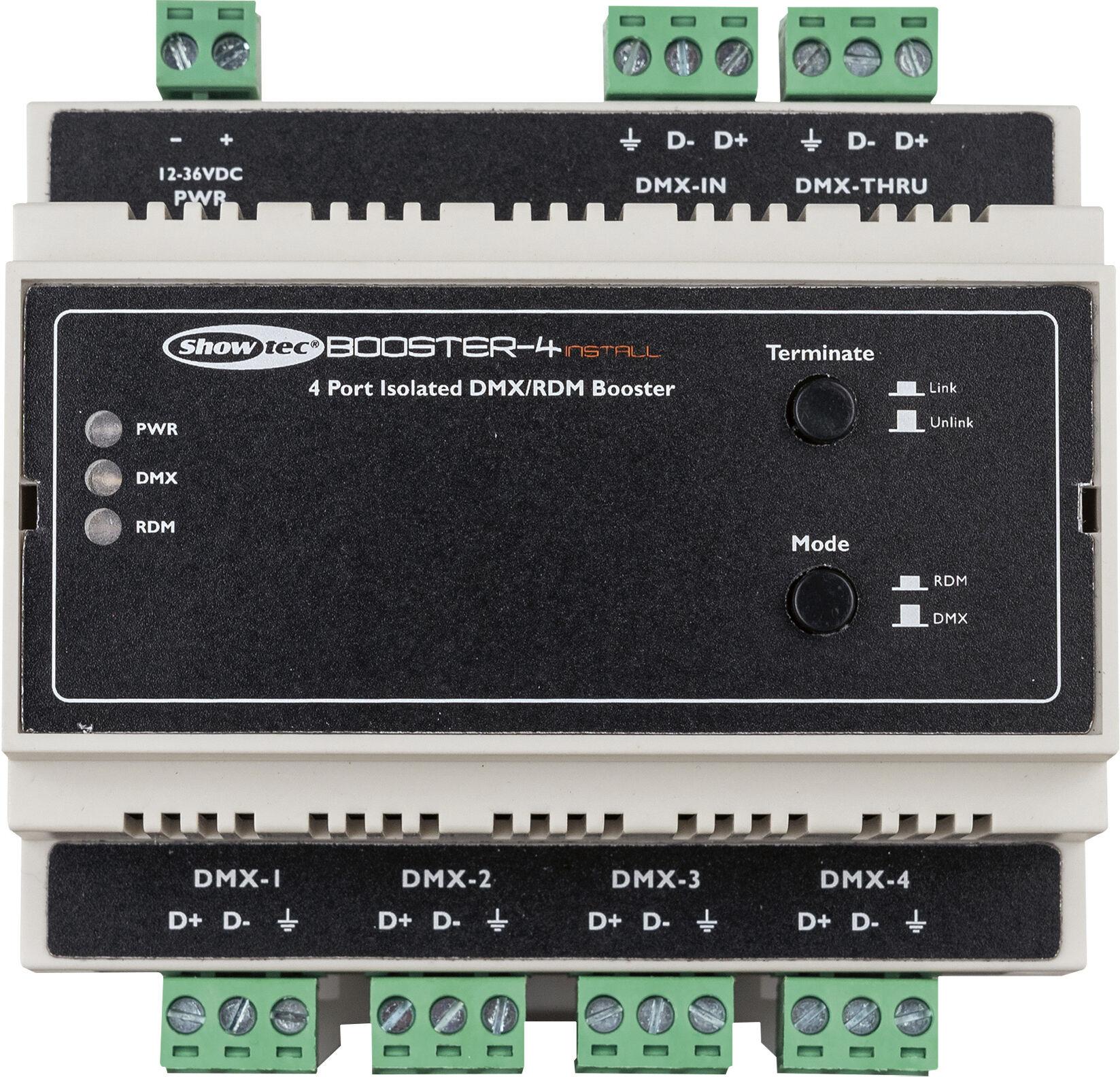 Showtec Booster-4 Installation Auf Din-Schiene