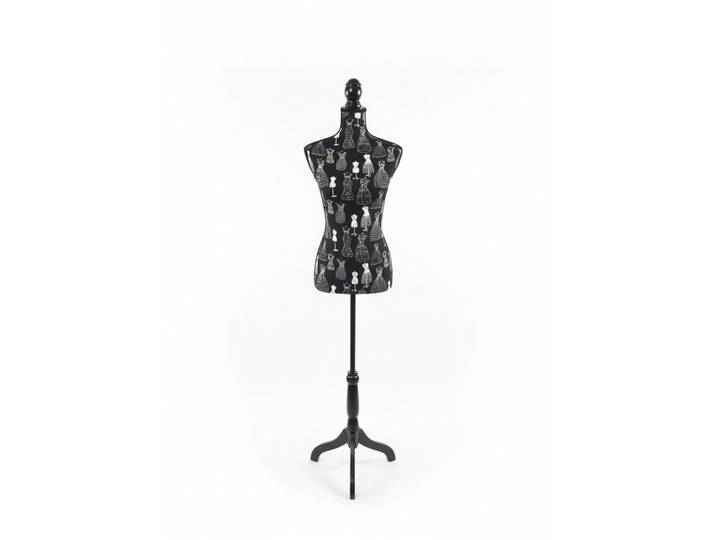 Relaxdays Schneiderpuppe Schwarz Creme Größe 36 bis 38 höhenverstellbar, Kunststoff, Holz, Mode, 41x167x34 cm, Dekoration, Dekofiguren & Skulpturen, Dekoobjekte