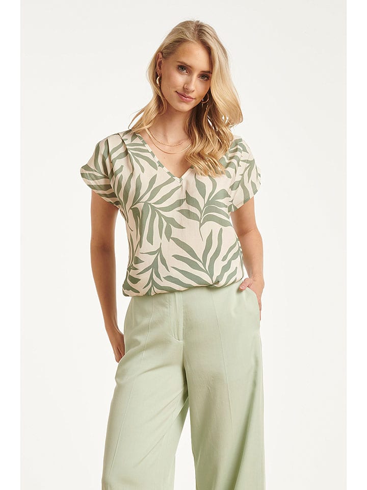 Smashed Lemon Shirt in Grün/ Creme - L
