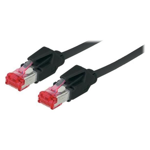 Tecline Inline-Patchkabel Platz U/FTP, Cat.6A, Schwarz 10 m (71800S) (S/FTP, CAT6a, 0.50 m) (71800S)
