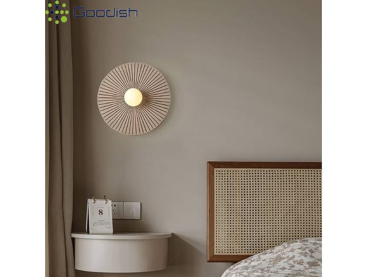 Lustres LED muraux modernes et élégants en bois massif sculpté, pour la décoration de chambre à coucher et de la maison