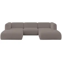 WOHNLANDSCHAFT MIRA-U1 317x179x70 Braun Bouclé