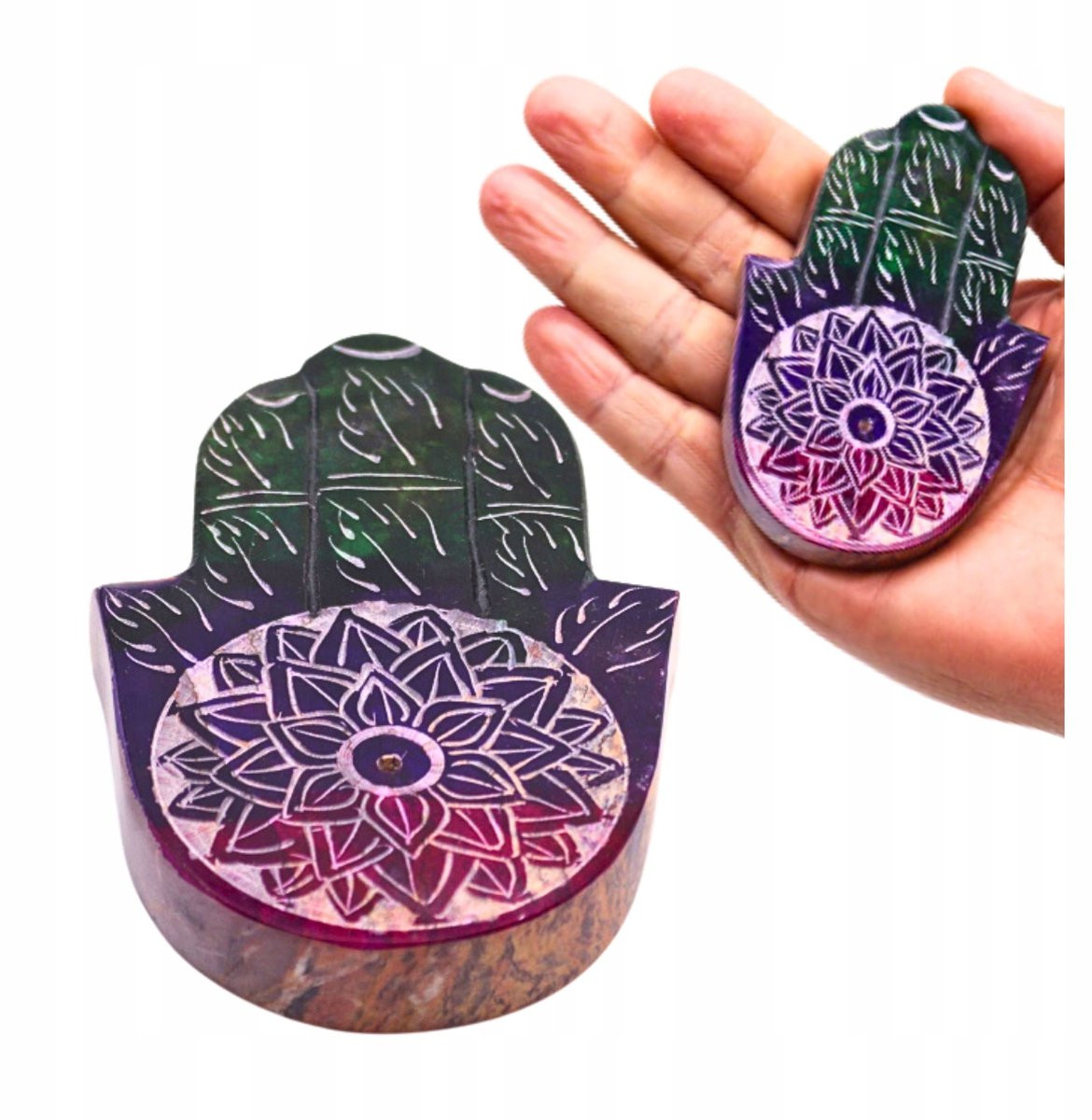 Hamsa Lotos Steen Houder - Multicolour - Decoratie voor op tafel