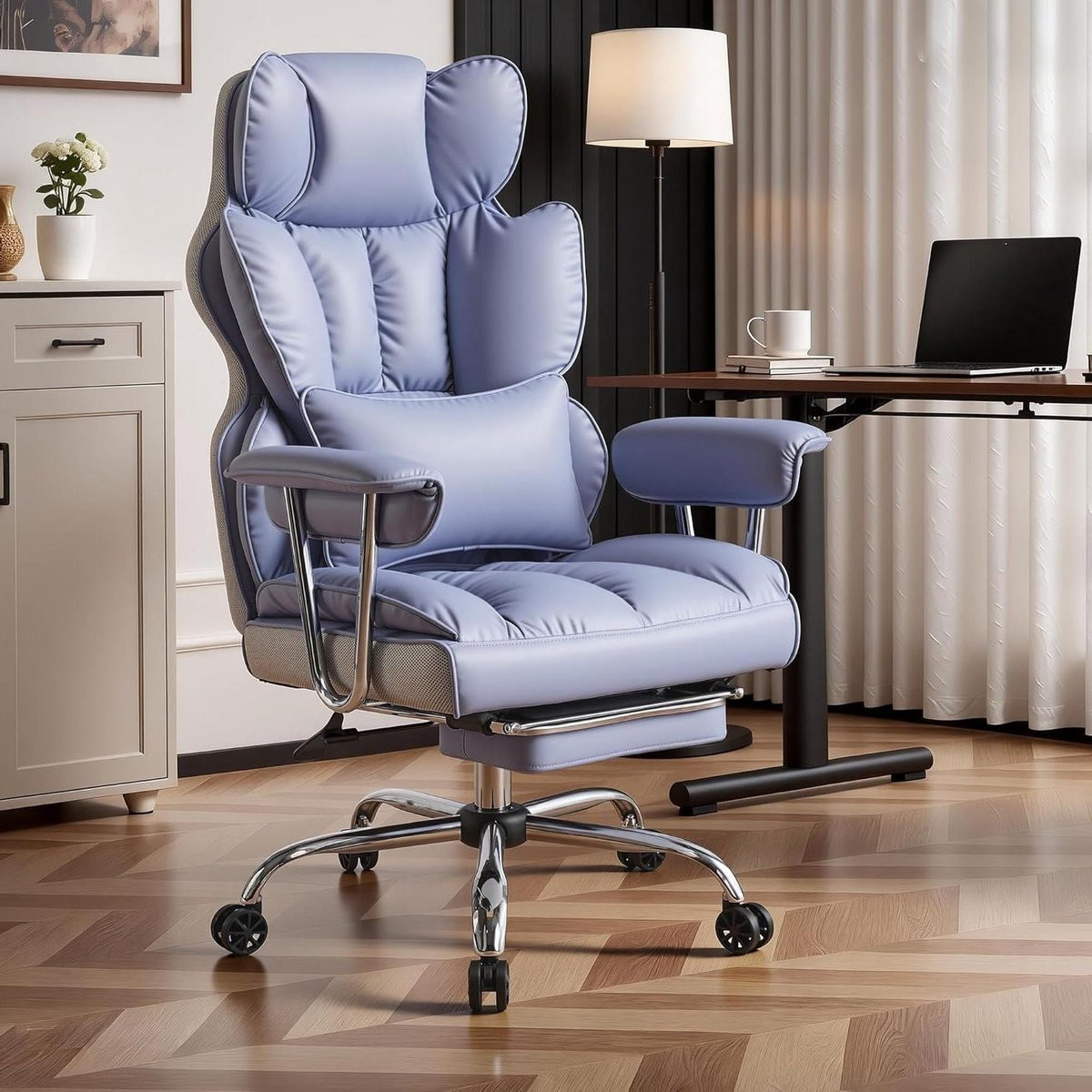 Ergonomische Bureaustoel Directiestoel met Hoge Rugleuning - Paars