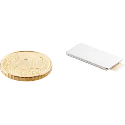 20 Quadermagnete aus Neodym, selbstklebend, vernickelt 20 x 10 mm | 1 mm, silber