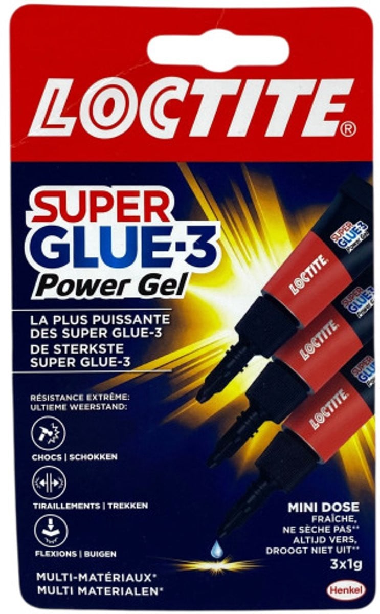 Loctite Power Gel Flexi 3x1g Superlijm voor flexibele projecten