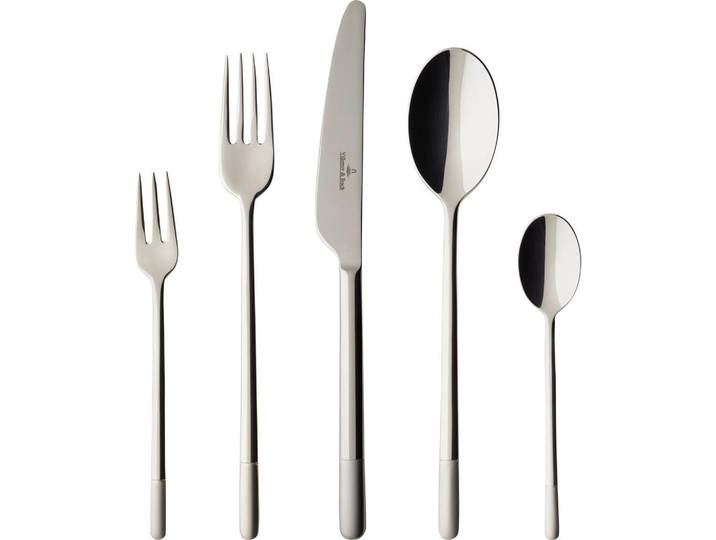 Villeroy & Boch Besteckset Ella satiniert, Edelstahl, Metall, 30-teilig, 27x5x42 cm, ergonomischer Griff, Hohlheftmesser, Essen & Trinken, Besteck, Besteck-Sets